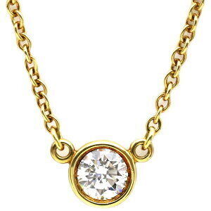 Tiffany Co Necklace By the Yard Single Diamond Pendant Yellow Gold
